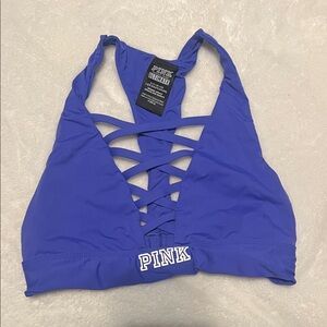 PINK Victoria's Secret Women's Vibrant Blue Crisscross Bralette